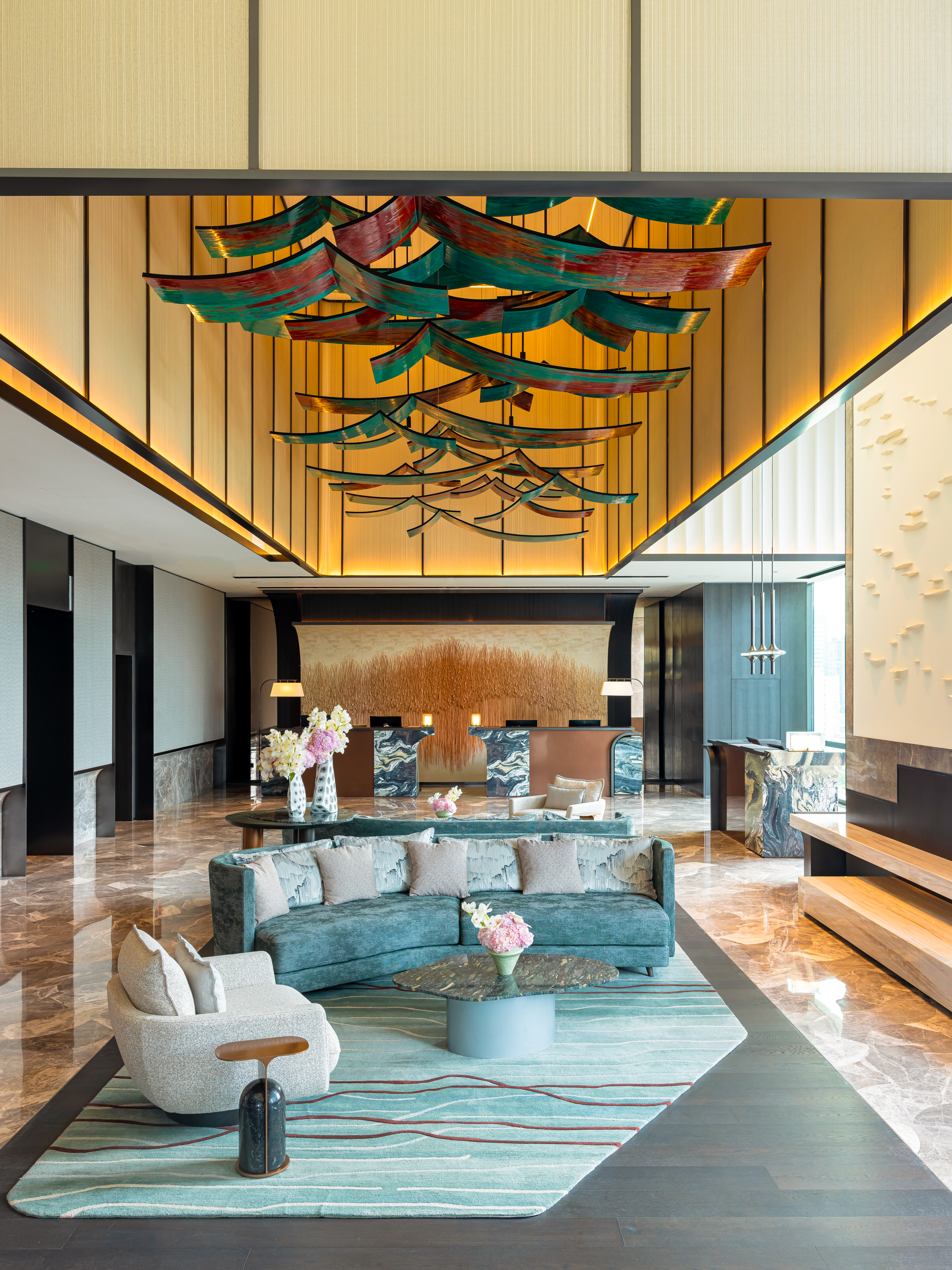Four Seasons Hotel suite and city view